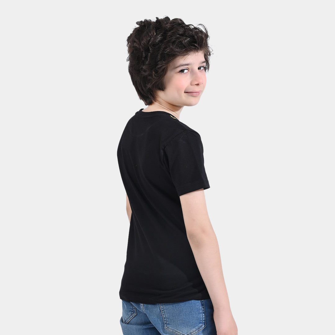 Boys Cotton Jersey T-Shirt H/S Character-BLACK