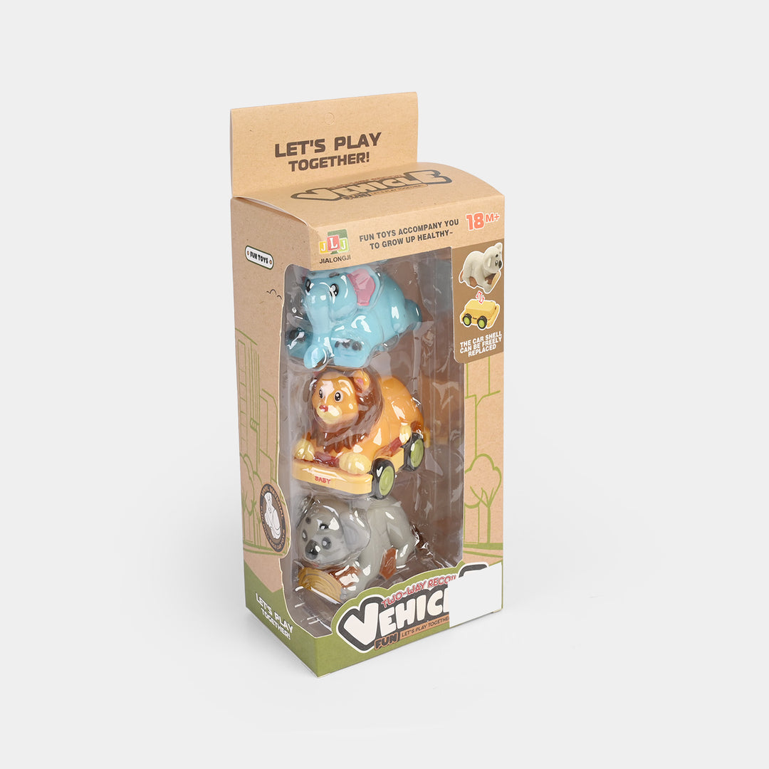 Friction-Powered Cartoon Vehicle Set | 3PCs