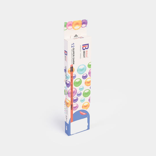 Bright Eraser Tipped Graphite Pencil Set | 12PCs
