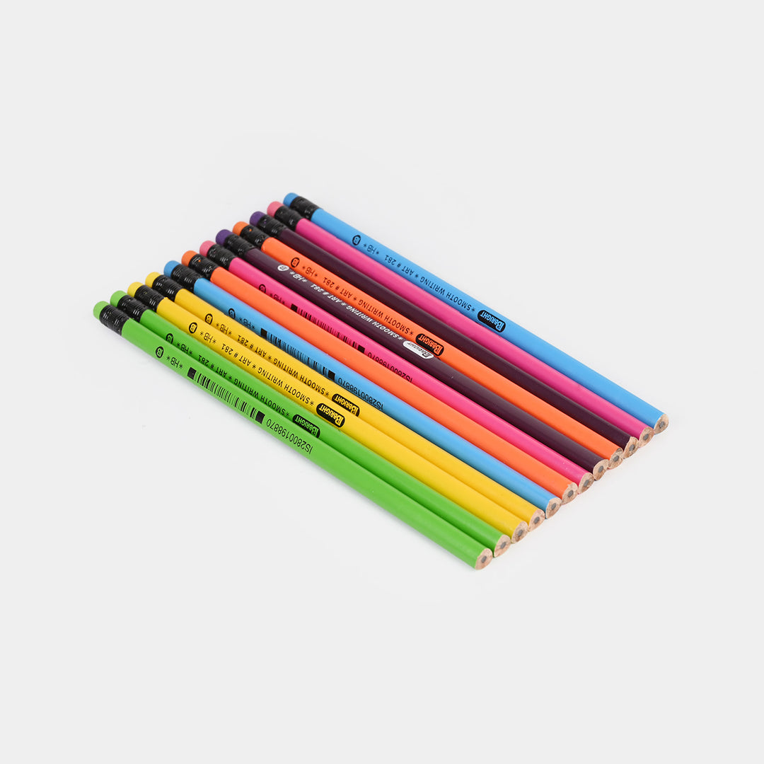Bright Eraser Tipped Graphite Pencil Set | 12PCs