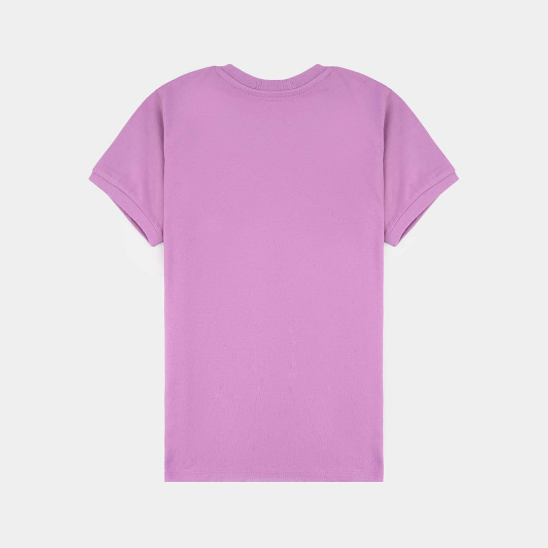 Girls Cotton Jersey T-Shirt H/S Tropical-Rad Orchid