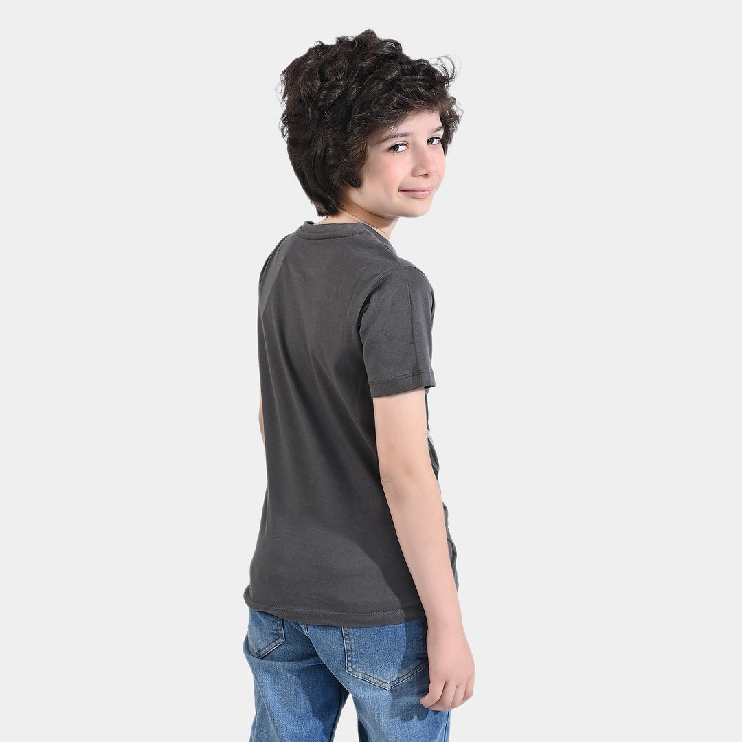 Boys Cotton Jersey T-Shirt H/S Character- D-Grey