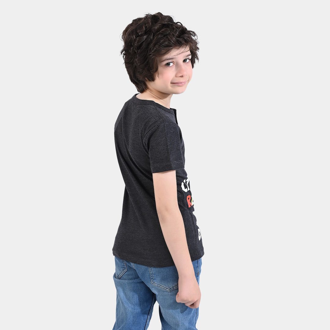 Boys Cotton Jersey T-Shirt H/S Lets Rock