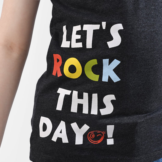 Boys Cotton Jersey T-Shirt H/S Lets Rock