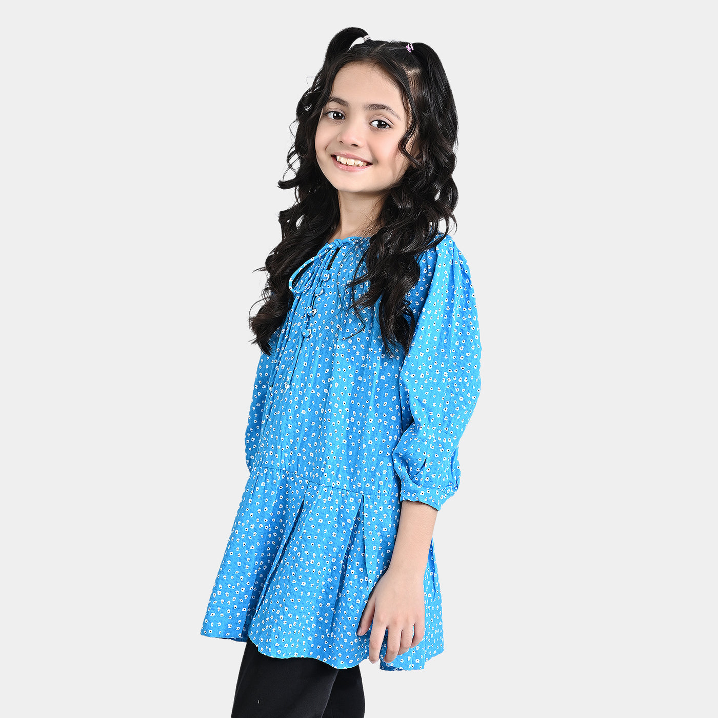 Girls PC Casual Frock Frosting-Blue