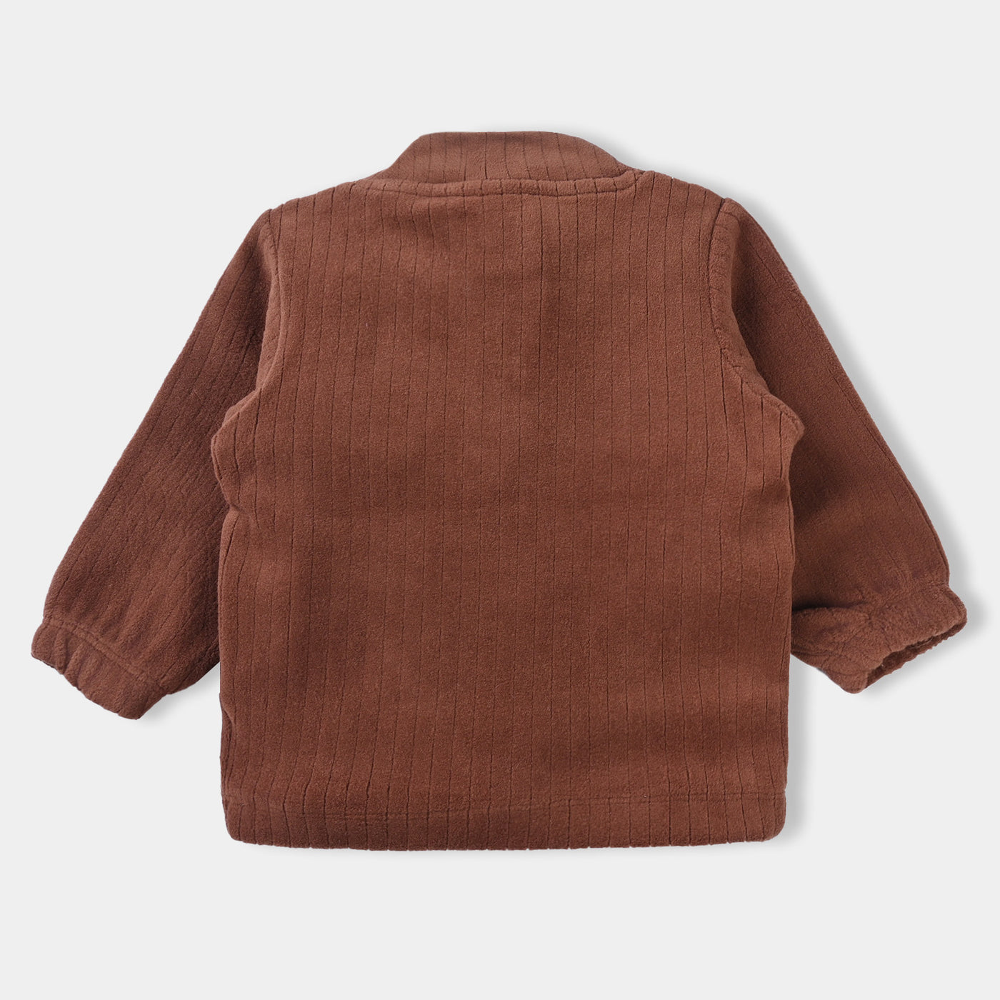 Infant Boys Fleece Sweatshirt Mock Neck-Pecan Pie