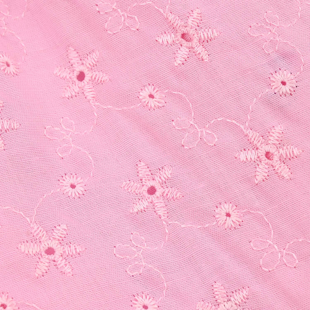 Infant Girls Cotton Emb Top Pink-Lilac