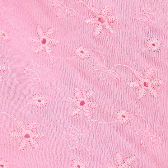 Infant Girls Cotton Emb Top Pink-Lilac