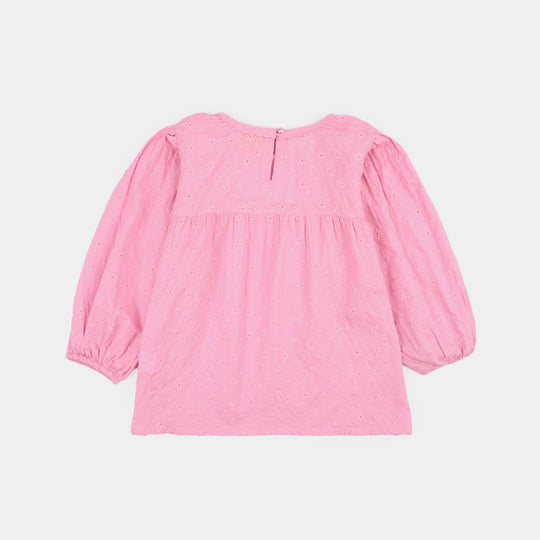 Girls Cotton Emb Top Daffodils-Lilac