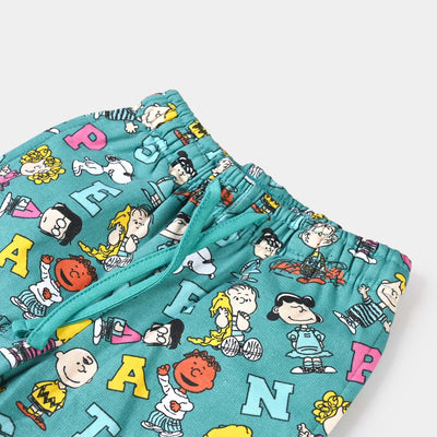 Girls Fleece Jersey Pajama Peanuts-C.Breeze