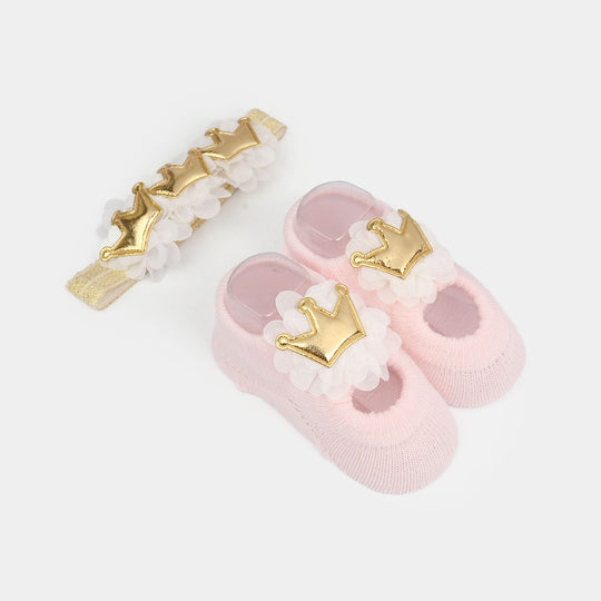 Baby Headband With Socks | 0-9M