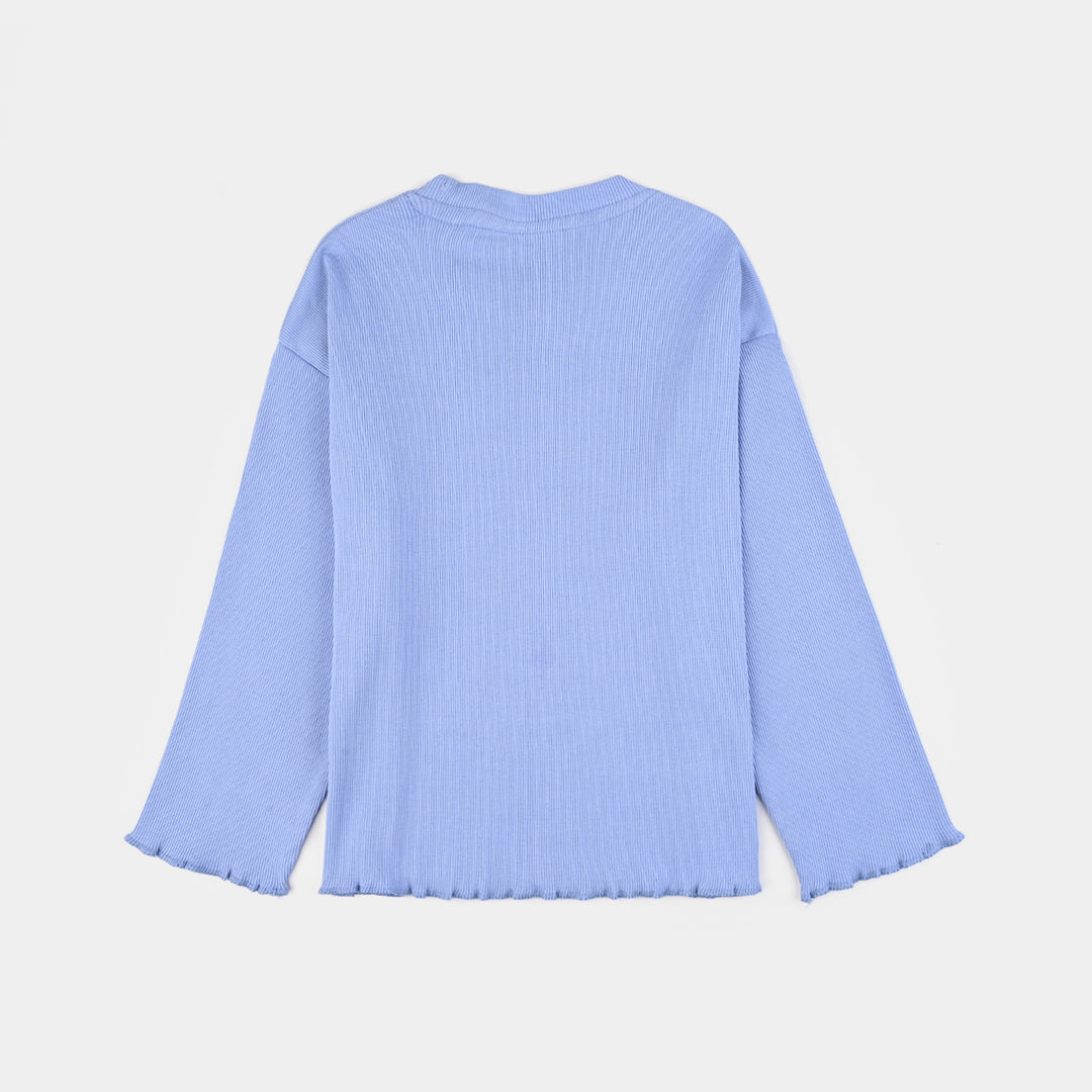 Girls Rib T-Shirt F/S Butterfly