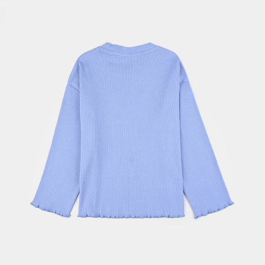 Girls Rib T-Shirt F/S Butterfly