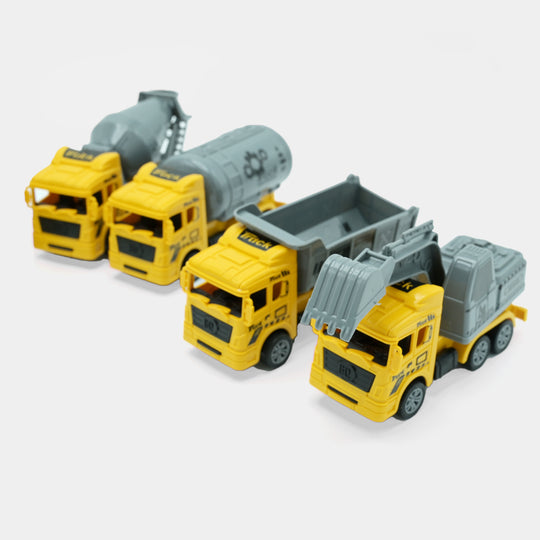 Pull Back Construction Truck Toy Play Set For Kids