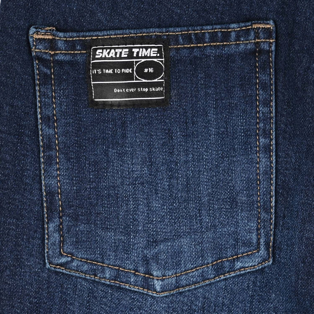 Boys Denim rigid Pant Skate Time-DARK BLUE