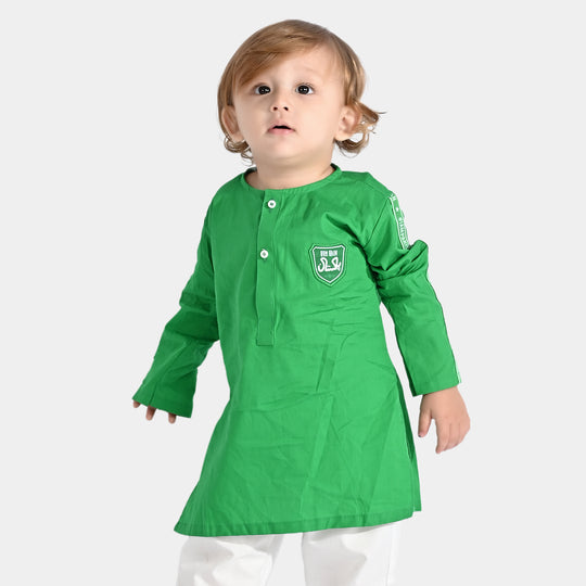 Infant Boys Independence Embroidered Kurta Hum Hain Pakistan - Green