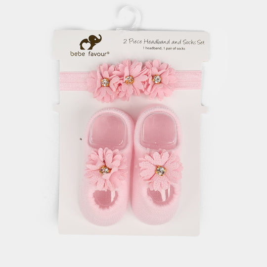 Baby Headband With Socks | 0-9M