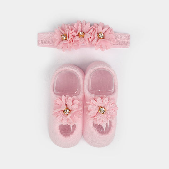 Baby Headband With Socks | 0-9M