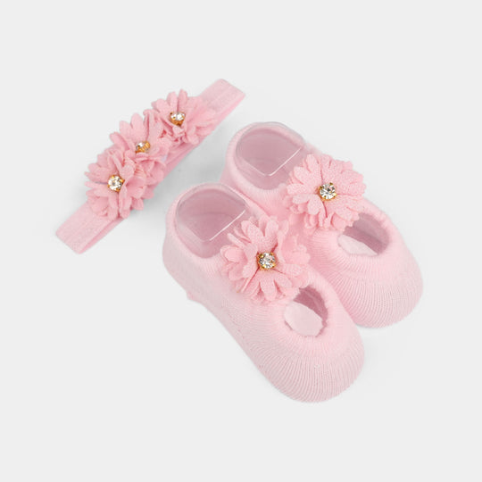 Baby Headband With Socks | 0-9M