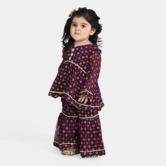 Infant Girls Chiffon 2PCs Suit Khushi-Purple