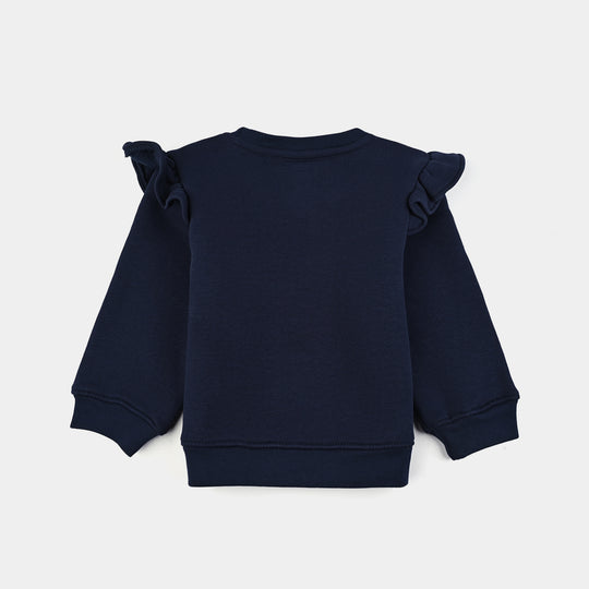 Infant Girls Fleece 2 Piece Suit-NAVY