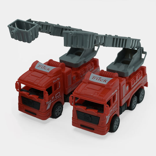 Pull Back Fire Rescue Truck Toy Play Set For Kids