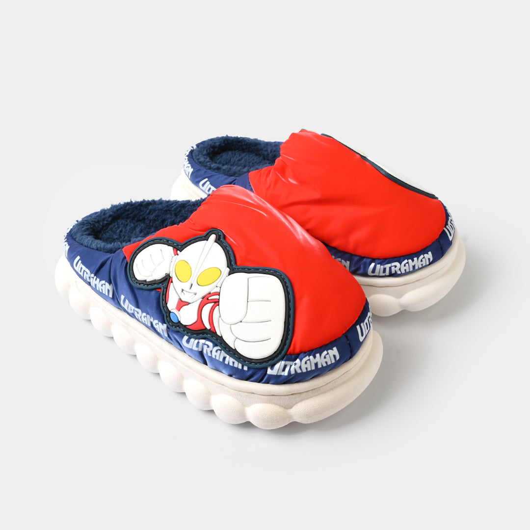 Boys Fur Slipper 1192-3-RED