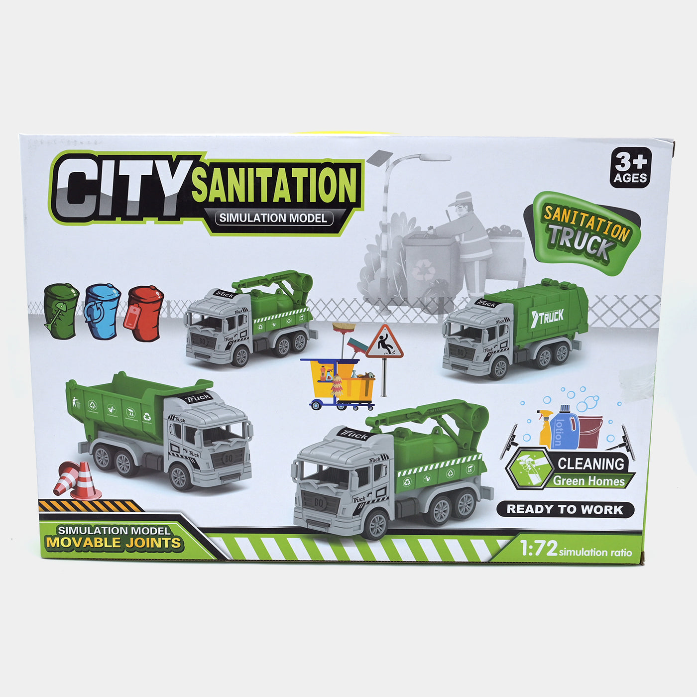 Pull Back City Truck Toy Play Set For Kids