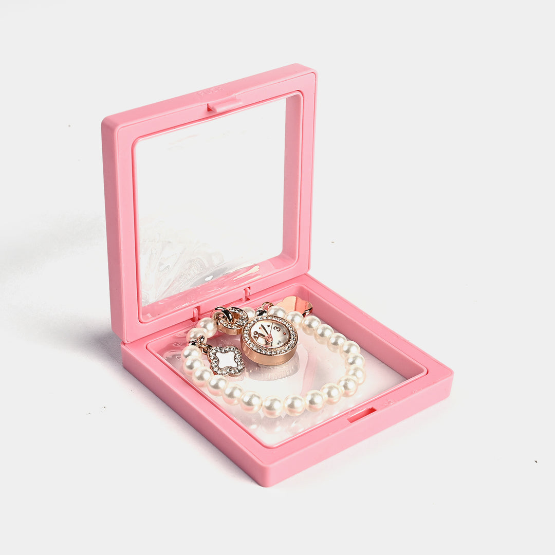Stylish Pearl Bracelet Watch for Girls