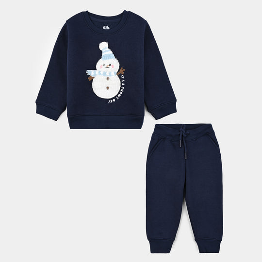 Infant Boys Fleece 2 Piece Suit Cool Dude-NAVY