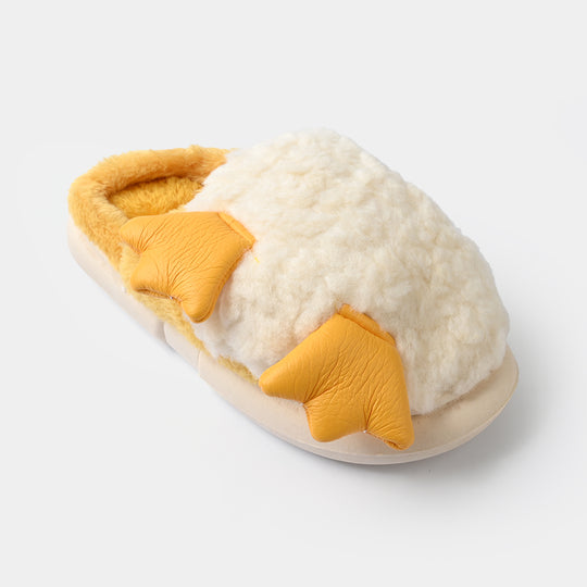 Girls Fur Slipper 1192-4-White