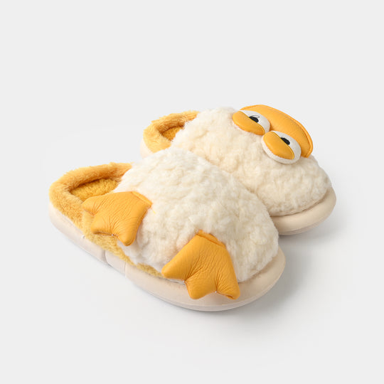 Girls Fur Slipper 1192-4-White