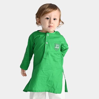 Infant Boys Independence Embroidered Kurta Hum Hain Pakistan - Green