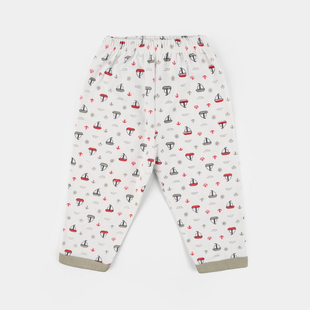 Infant Front Open Suit (Ship) - White/green
