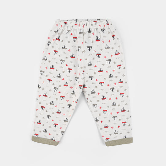 Infant Front Open Suit (Ship) - White/green