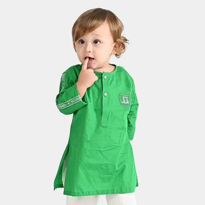 Infant Boys Independence Embroidered Kurta Hum Hain Pakistan - Green