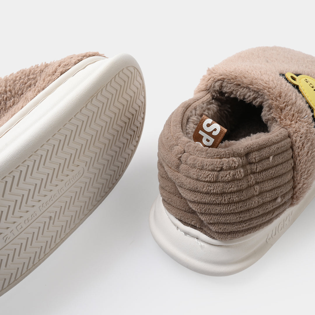 Boys Furr Slipper-BROWN