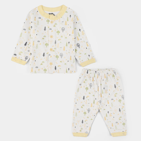 Infant Front Open Suit (Tree Vanilla Ice) - White/Yellow