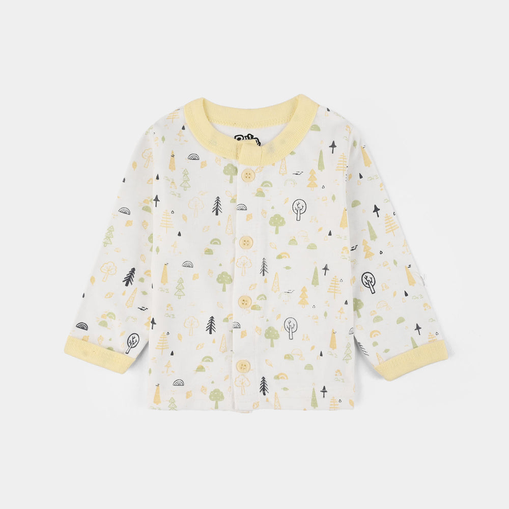 Infant Front Open Suit (Tree Vanilla Ice) - White/Yellow