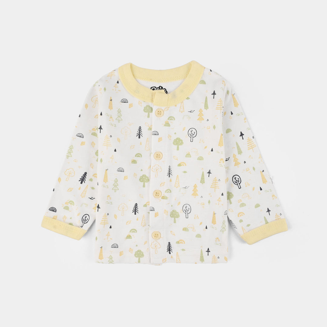 Infant Front Open Suit (Tree Vanilla Ice) - White/Yellow