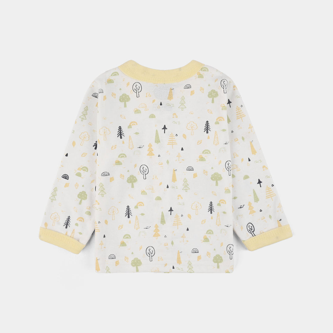 Infant Front Open Suit (Tree Vanilla Ice) - White/Yellow