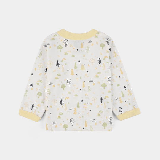 Infant Front Open Suit (Tree Vanilla Ice) - White/Yellow