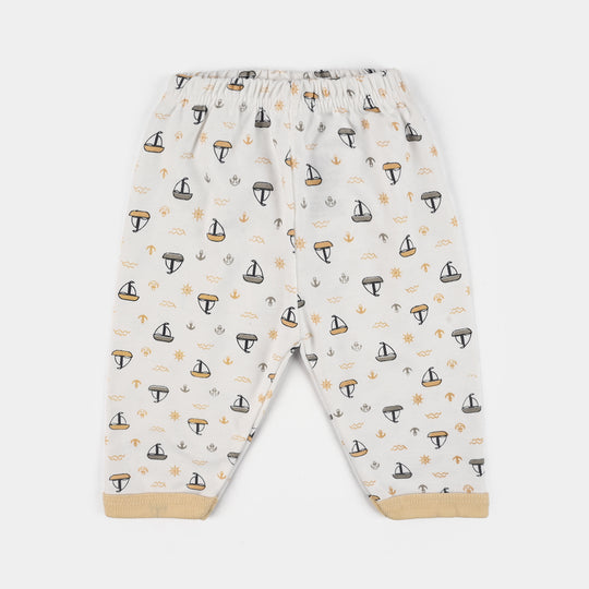 Infant Front Open Suit (Ship) - White/Sand