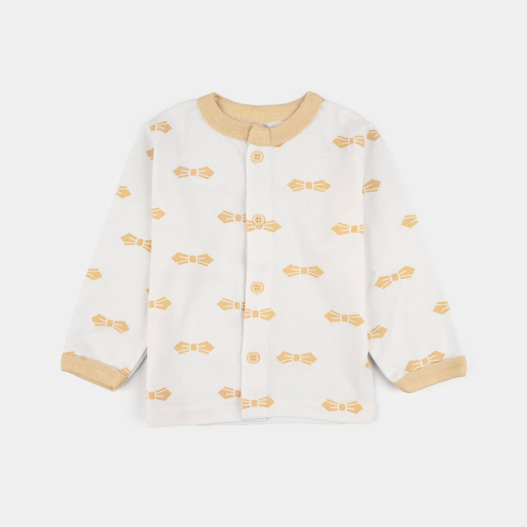 Infant Front Open Suit Bow Bleached Sand