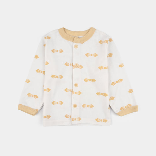 Infant Front Open Suit Bow Bleached Sand
