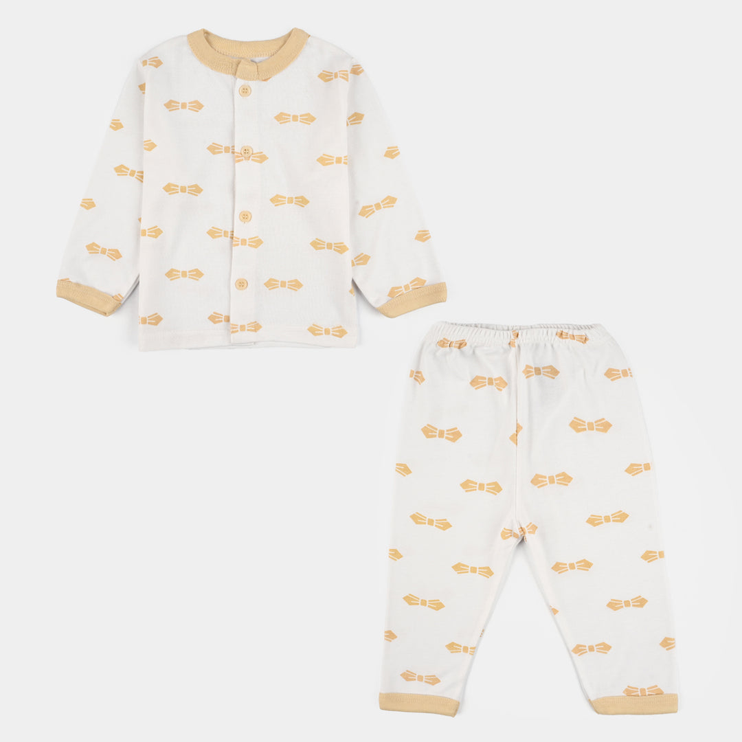 Infant Front Open Suit Bow Bleached Sand