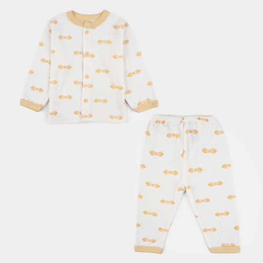 Infant Front Open Suit Bow Bleached Sand