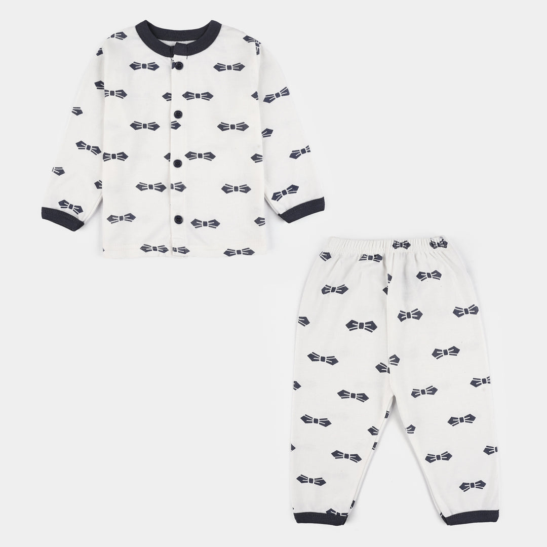 Infant Front Open Suit Bow Medieval Blue