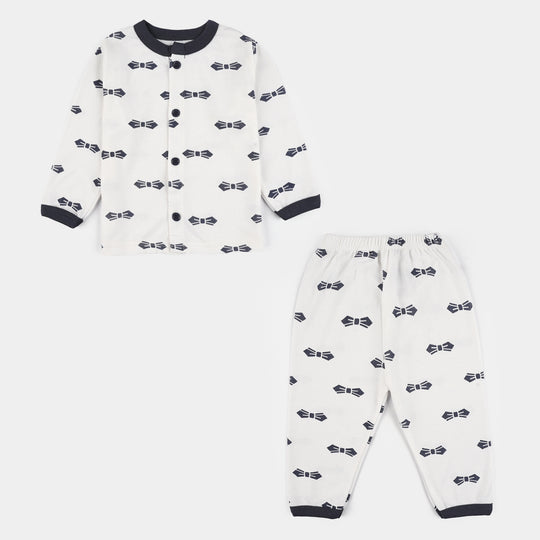 Infant Front Open Suit Bow Medieval Blue