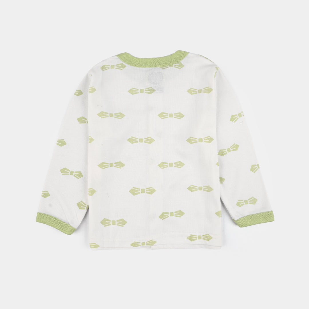 Infant Front Open Suit Bow Misty Jade